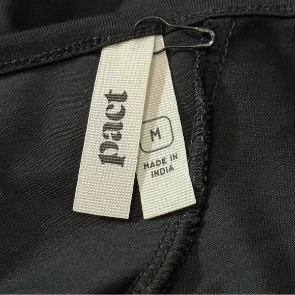 Pact NWOT Women’s Size M Black Cotton Helena Criss Cross Back Mini Dress - Picture 4 of 6